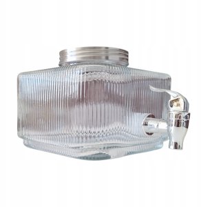 SŁÓJ SZKLANY 3l DO NAPOJÓW Z KRANIKIEM PŁASKI DO LODÓWKI 7