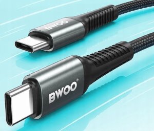 BWOO kabel Pleciony USB-C - USB-C 2m 60W, czarny 2