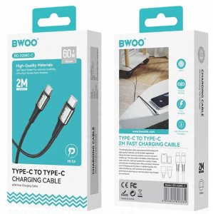 BWOO kabel Pleciony USB-C - USB-C 2m 60W, czarny 5
