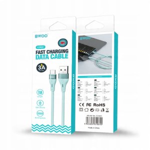 BWOO kabel USB - USB-C 1m 3A Minimalist Silicone zielony X280C 4