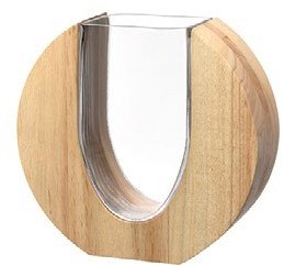 Wazon drewno/szkło 19cm LEGNO - Leonardo 1