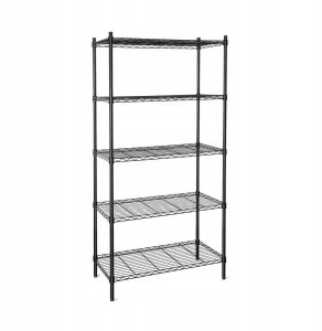 Regał 5-półkowy 1200x450x1800 mm ze stali malowanej proszkowo | TECHNICA, Black Series 1