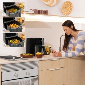 Frytkownica beztłuszczowa Cecotec Frytkownica beztłuszczowa Cecofry Full InoxBlack 5500 Connected Pack air fry 12