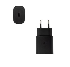 ECOBOX ŁADOWARKA SIECIOWA 3,6A 25W CZARNA PD TYP-C TA800 DC03 + KABEL USB PD TYP-C - TYP-C 1M 1