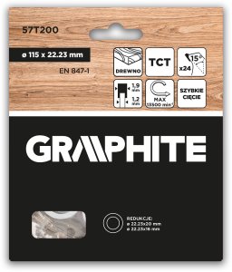 Graphite Tarcza do pilarki, widiowa, 115 x 22.23 mm, 24 zęby 2
