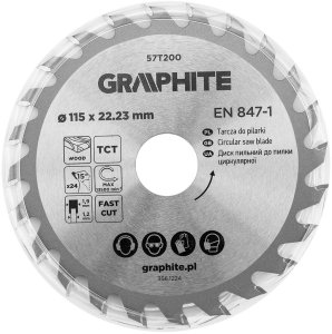 Graphite Tarcza do pilarki, widiowa, 115 x 22.23 mm, 24 zęby 3