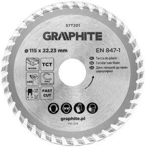 Graphite Tarcza do pilarki, widiowa, 115 x 22.23 mm, 40 zębów 3