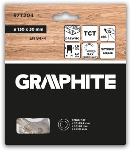 Graphite Tarcza do pilarki, widiowa, 130 x 30 mm, 16 zębów 2