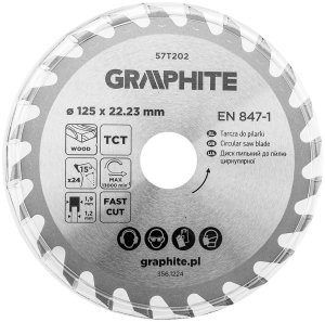 Graphite Tarcza do pilarki, widiowa, 125 x 22.23 mm, 24 zęby 3