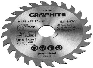 Graphite Tarcza do pilarki, widiowa, 125 x 22.23 mm, 24 zęby 4