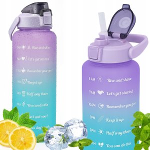 BUTELKA SPORTOWA / MOTYWACYJNA BIDON REFILL FIOLETOWO-NIEBIESKI 2000ml 1