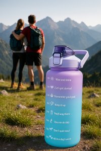 BUTELKA SPORTOWA / MOTYWACYJNA BIDON REFILL FIOLETOWO-NIEBIESKI 2000ml 3