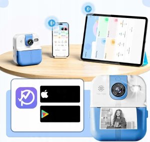 Aparat Natychmiastowy Dla Dzieci Cyfrowy Mp3 Gry Druk Telefon Obiektyw 180s / P02 Niebieski 3