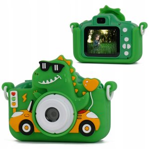 Aparat Cyfrowy 48mp Kamera 1080p Dla Dziecka 5x Gry Mp3 Xrec X2 / Dinozaur Zielony 1