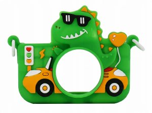 Aparat Cyfrowy 48mp Kamera 1080p Dla Dziecka 5x Gry Mp3 Xrec X2 / Dinozaur Zielony 4