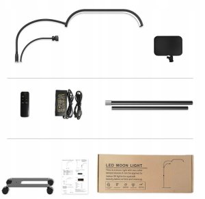 Lampa Led Kosmetyczna Bezcieniowa Moon Stojąca + Kółka 45w Marinelli Gx520r / Czarny 9