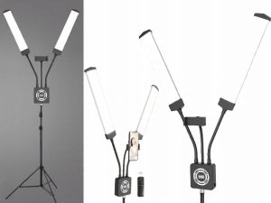Podwójna Giętka Lampa Led Kosmetyczna Fotograficzna Video 40w + Pilot / M46 / Czarny 1