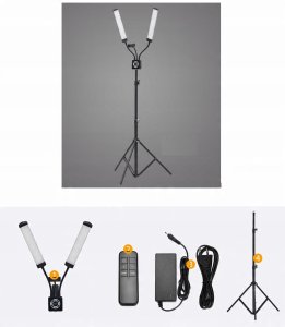 Podwójna Giętka Lampa Led Kosmetyczna Fotograficzna Video 40w + Pilot / M46 / Czarny 11