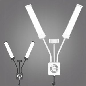 Podwójna Giętka Lampa Led Kosmetyczna Fotograficzna Video 40w + Pilot / M46 / Czarny 4