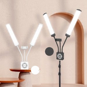 Podwójna Giętka Lampa Led Kosmetyczna Fotograficzna Video 40w + Pilot / M46 / Czarny 7