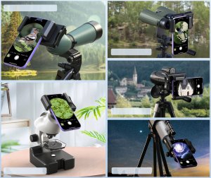 Uchwyt Mocowanie Do Teleskopu Mikroskopu Lornetki Lunety Telefonu Obrotowy / Apl-f002x 7