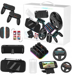 Zestaw 14w1 Akcesoria Uchwyty Futerał Ładowarka Stojak Do Nintendo Switch 2 / Jys-ns2293 1
