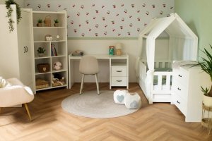 Biurko dziecięce AMELIA 145cm białe LITTLE SKY 8