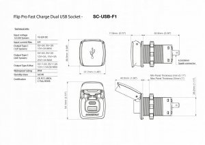Ładowarka USB-A/C 36W 12/24V Scanstrut SC-USB-F1 6