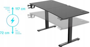 ULTRADESK Biurko dla gracza LEVEL V2, 140x68cm, 72-117cm, elektycznie regulowany, bez podk�adki 5