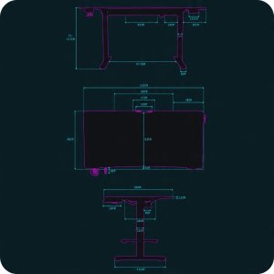ULTRADESK Biurko dla gracza LEVEL V2, 140x68cm, 72-117cm, elektycznie regulowany, bez podk�adki 6