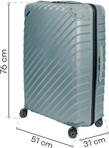 Duża walizka SwissBags Diamond cut 76 cm metaliczny niebieski 10