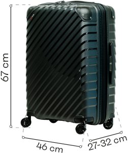 Średnia walizka SwissBags Diamond cut 67 cm metaliczny czarny 8