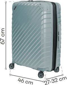 Średnia walizka SwissBags Diamond cut 67 cm metaliczny niebieski 12