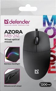 Mysz Defender Mysz przewodowa AZORA MB-241 1200 DPI czarna podwietlana 5