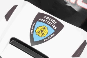 SAMOCHÓD POLICYJNY PROTECT NA AKUMULATOR, MEGAFON, KOGUTY, JAKOSĆ/XMX-629 EDUKAMP 21