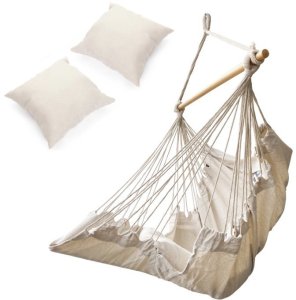 Krzesło brazylijskie z podnóżkiem leżak wiszący huśtawka 130cm beż Kik Sp. z o. o. Sp. k. 5