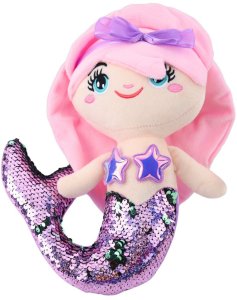Pluszowa Syrenka Przytulanka Ogon W Cekiny Dwukolorowe Fioletowa 28cm LEAN Toys 2