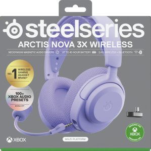 Steelseries Arctis Nova 3X Zestaw słuchawkowy Bezprzewodowy Opaska na głowę Muzyka/dzień powszedni Bluetooth Lawenda 2
