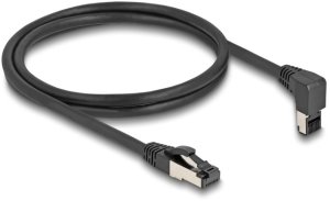 DeLOCK Kabel sieciowy RJ45 Cat.8.1 S/FTP w dół pod kątem 90/prosty 2 m czarny 2
