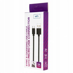 Kabel USB Setty microUSB - microUSB 1 m Czarny (GSM165042) 2