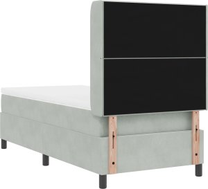 Łóżko Box Spring vidaXL z materacem Jasnoszary 80x200 cm Aksamit 2