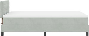 vidaXL Łóżko z materacem i LED jasnoszare 120x190 cm aksamitne 3