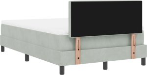 vidaXL Łóżko z materacem i LED jasnoszare 120x190 cm aksamitne 4
