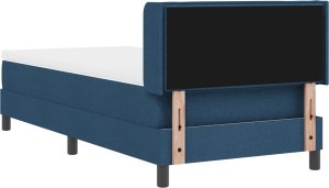 vidaXL Łóżko Kontynentalne z materacem w niebieskim kolorze, 90 x 200 cm, z tkaniny. 3