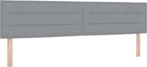 vidaXL Łóżko kontynentalne z materacem - Jasnoszary - 200 x 200 cm - Tkanina 3