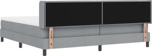 vidaXL Łóżko kontynentalne z materacem - Jasnoszary - 200 x 200 cm - Tkanina 5