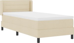 vidaXL Łóżko box spring z materacem w kremowym kolorze, 100 x 200 cm, materiał. 7