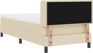 vidaXL Łóżko box spring z materacem w kremowym kolorze, 100 x 200 cm, materiał. 9
