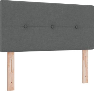 vidaXL Ciemnoszare łóżko kontynentalne z materacem, 90 x 200 cm, materiał 3