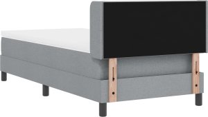 vidaXL Łóżko box spring z materacem, jasnoszare, 90 x 200 cm z tkaniny 3